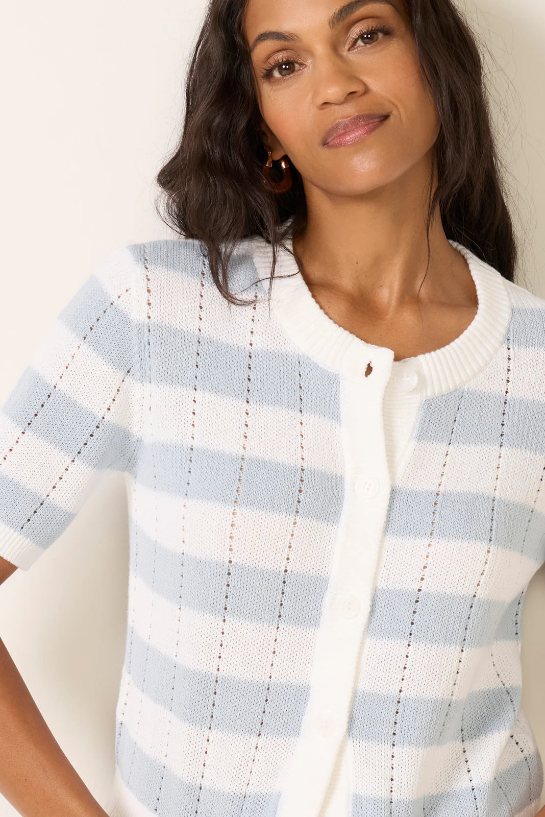 Evie Short Sleeve Crew Cardigan