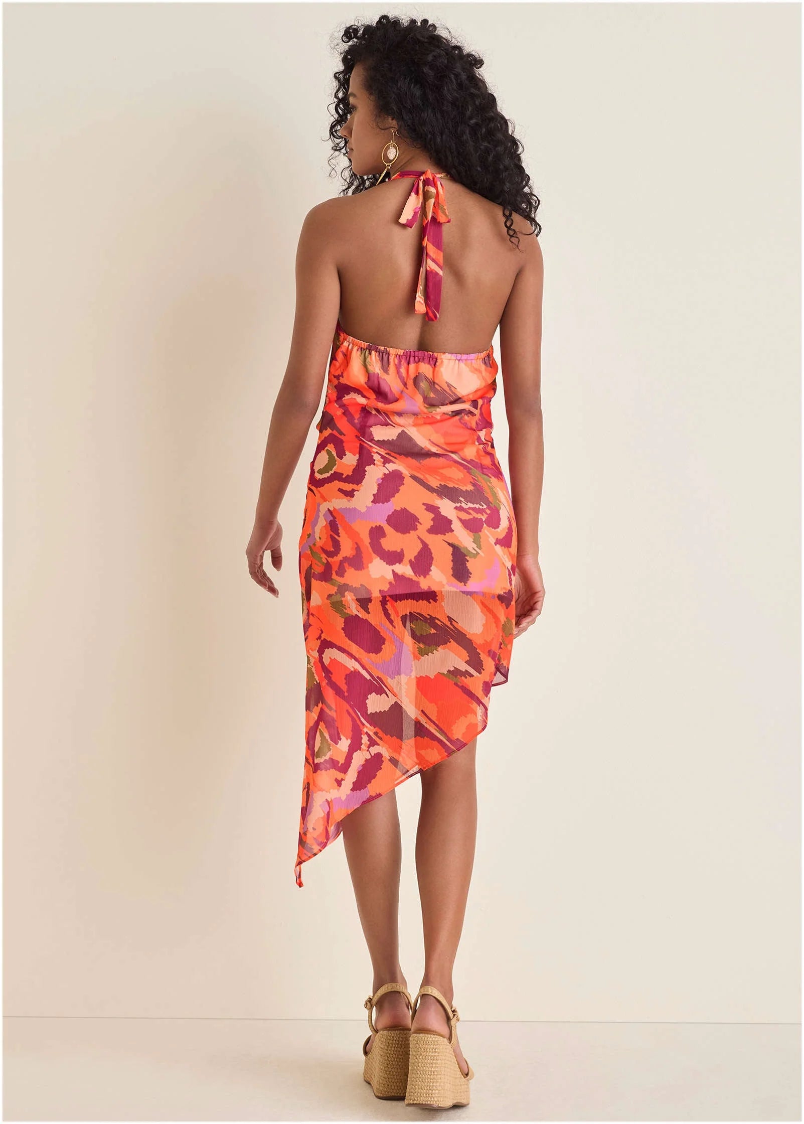 Chiffon High Low Dress Soft Ikat