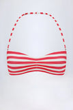 Multiway Bikini Top in Cherry Red Stripe