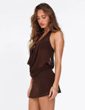 OCTAVIA MINI SKIRT BROWN CHOCOLATE