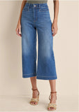 Sophia Wide Leg Crop Jeans Medium Wash