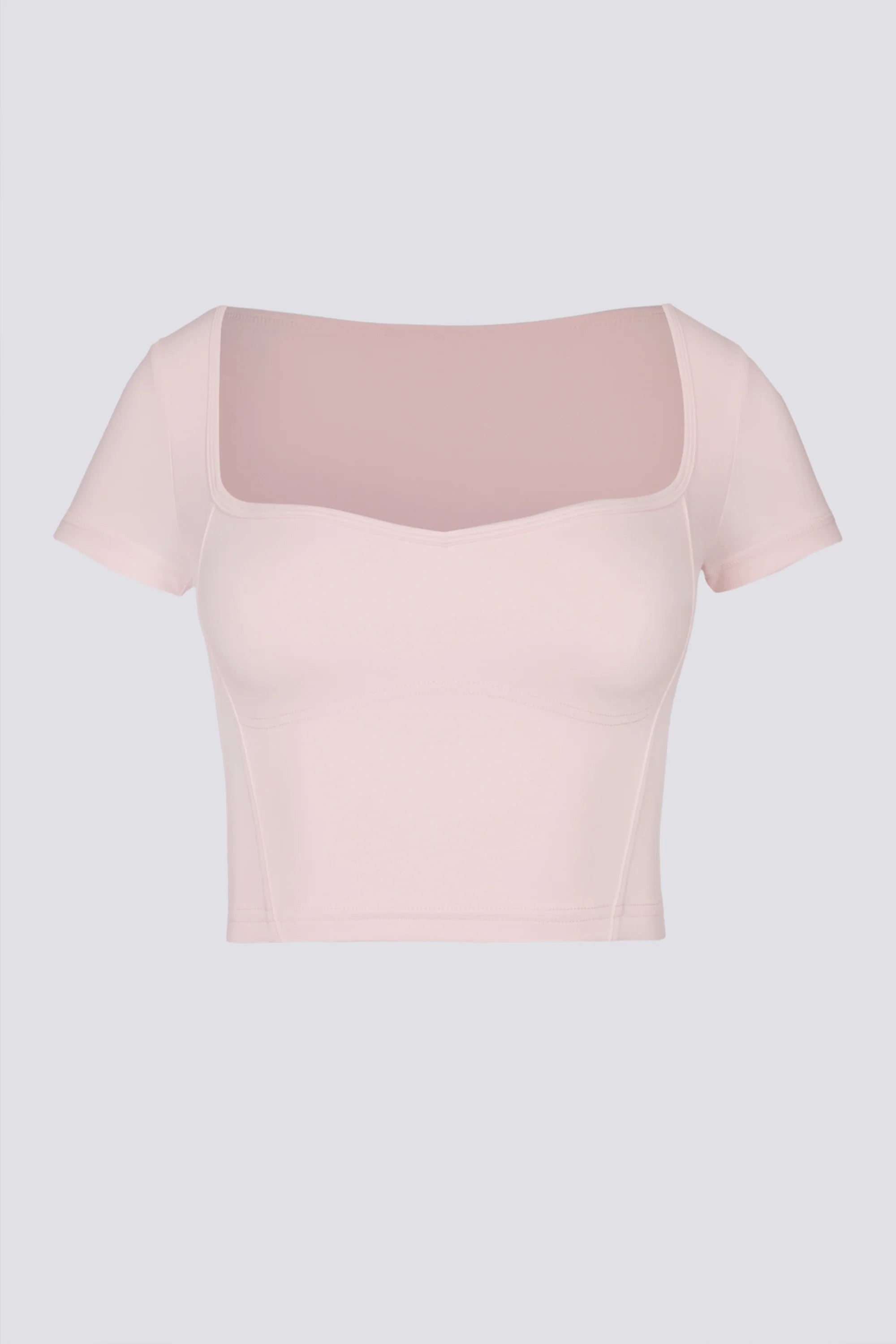 Soft Active Sweetheart Neck Crop Top in Ballet Pink