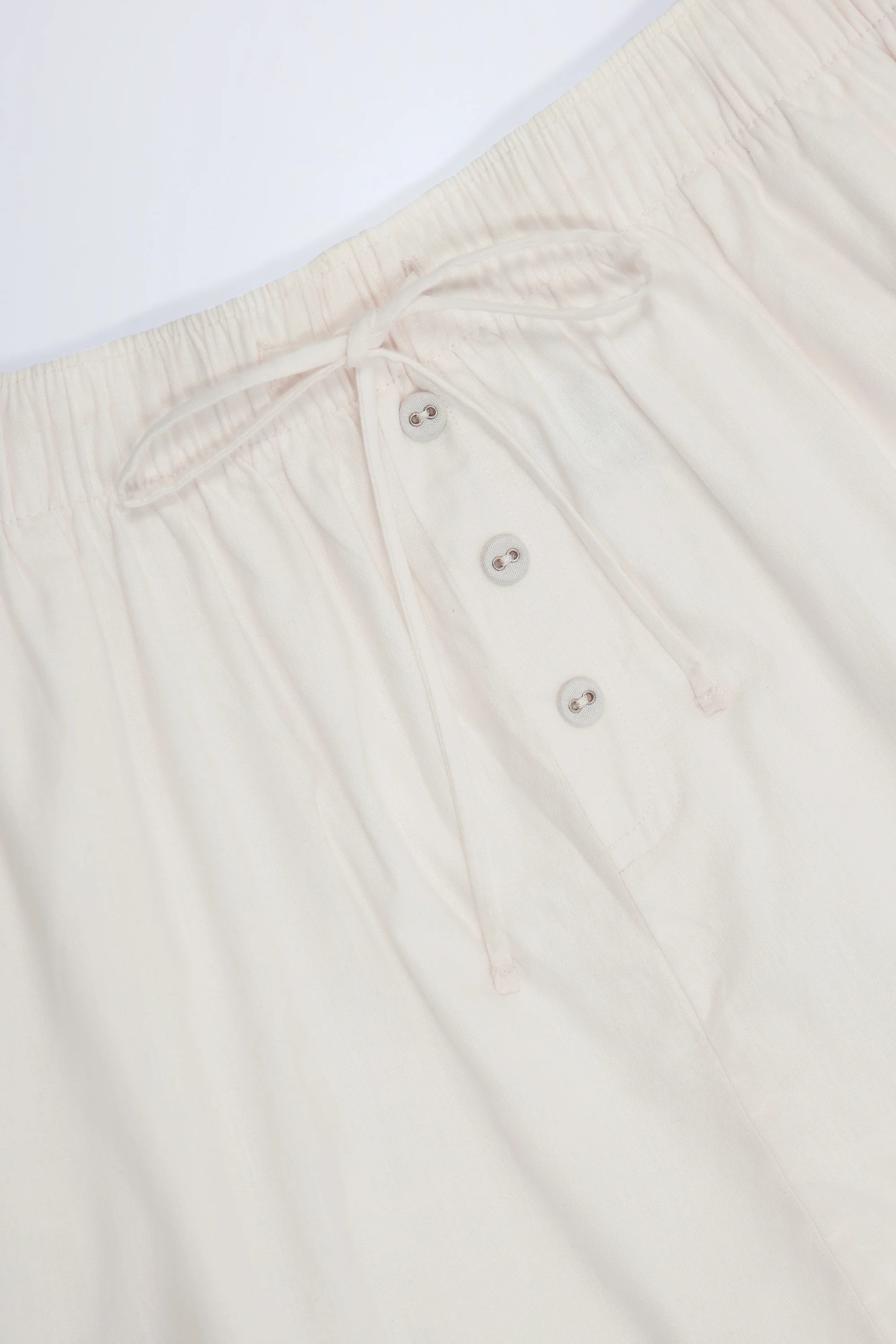 Tie Front Cotton Poplin Shorts in White