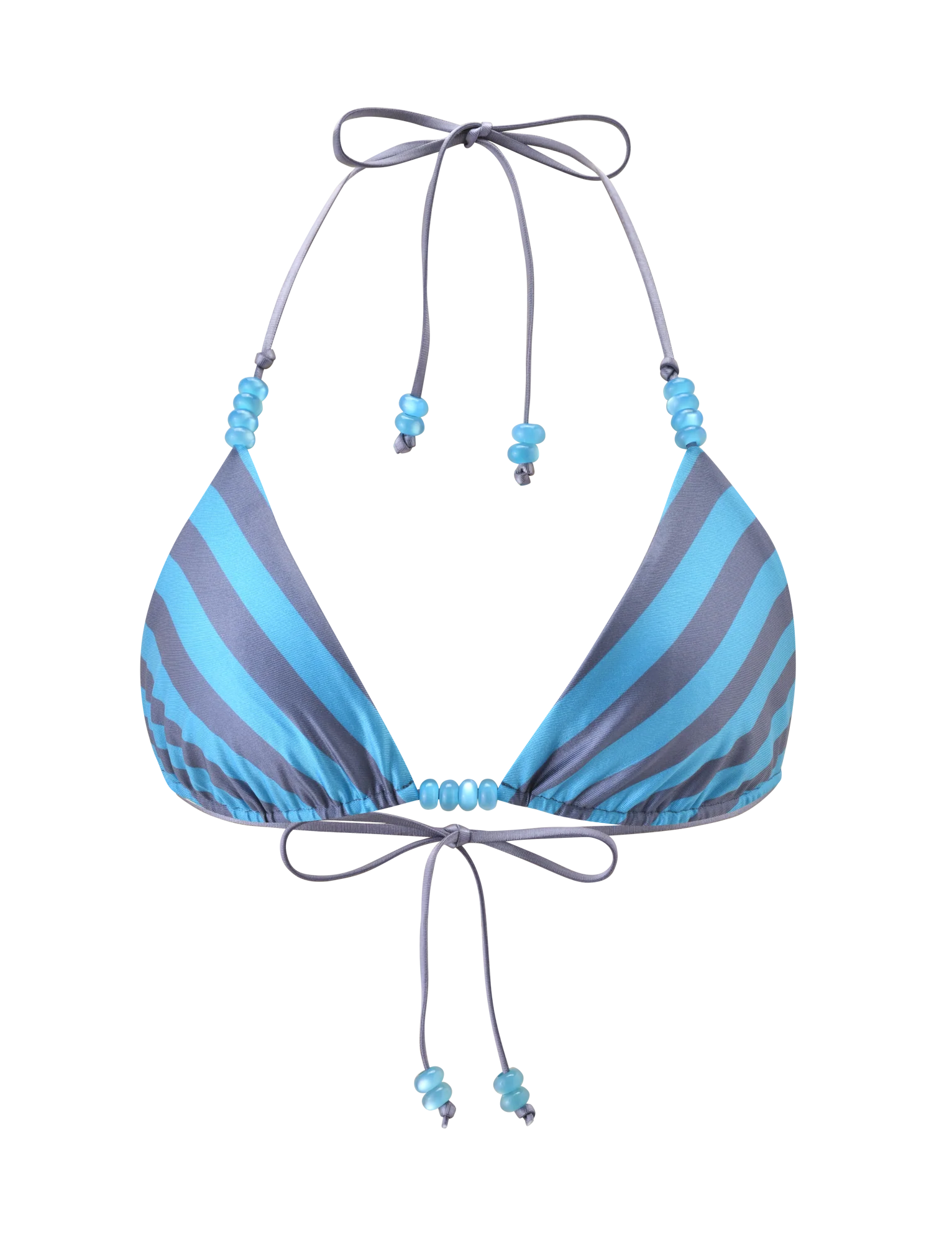 FINLEA REVERSIBLE BIKINI TOP BLUE GREY DOT AND STRIPE