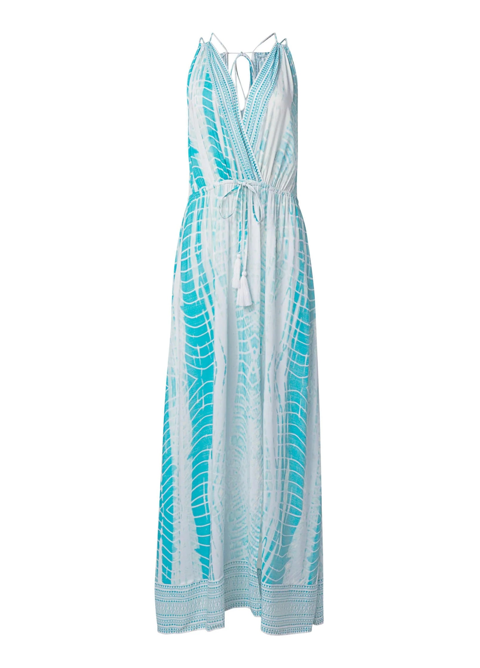 Maxi Cover Up Dress Aqua Tie Dye