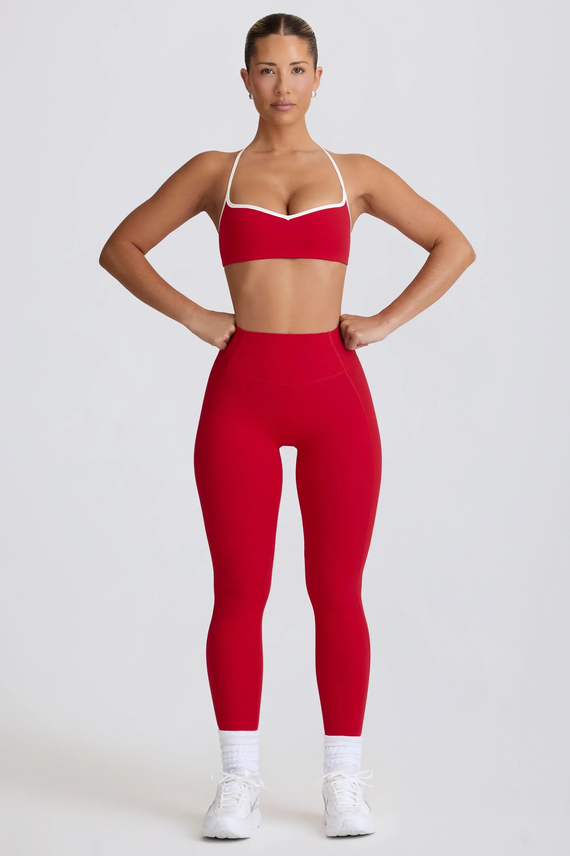 Soft Active Mid Rise Leggings in Hot Red