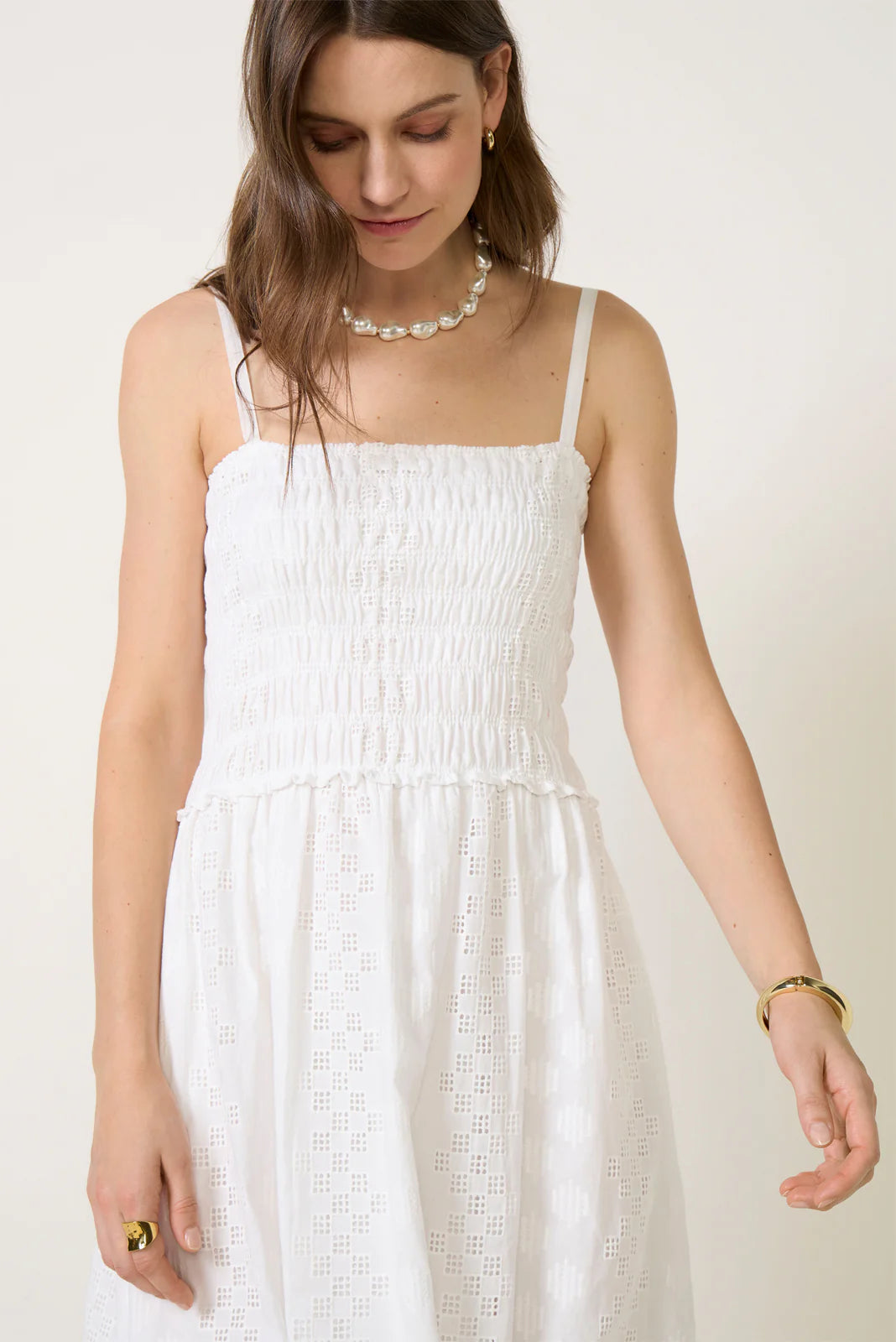 Kyleah Geo Eyelet Dress