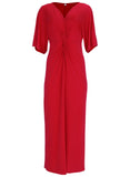 Twist Front Maxi Dress Red