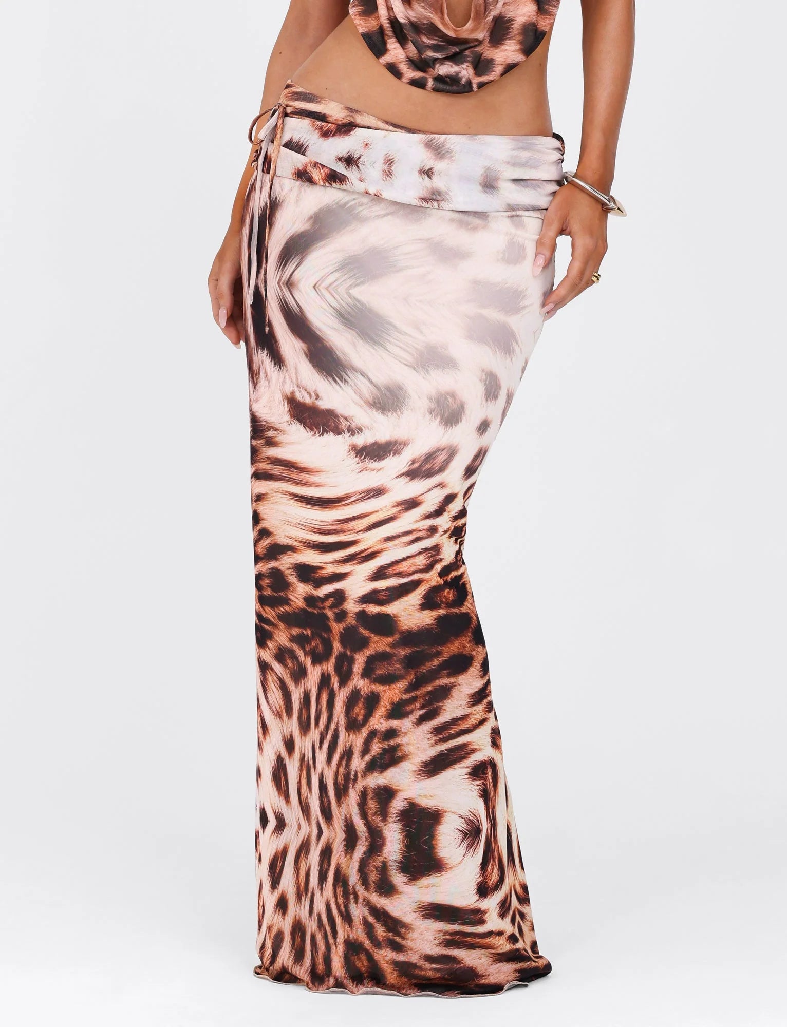 PEARL MAXI SKIRT NEUTRAL LEOPARD LEOPARD HAZE