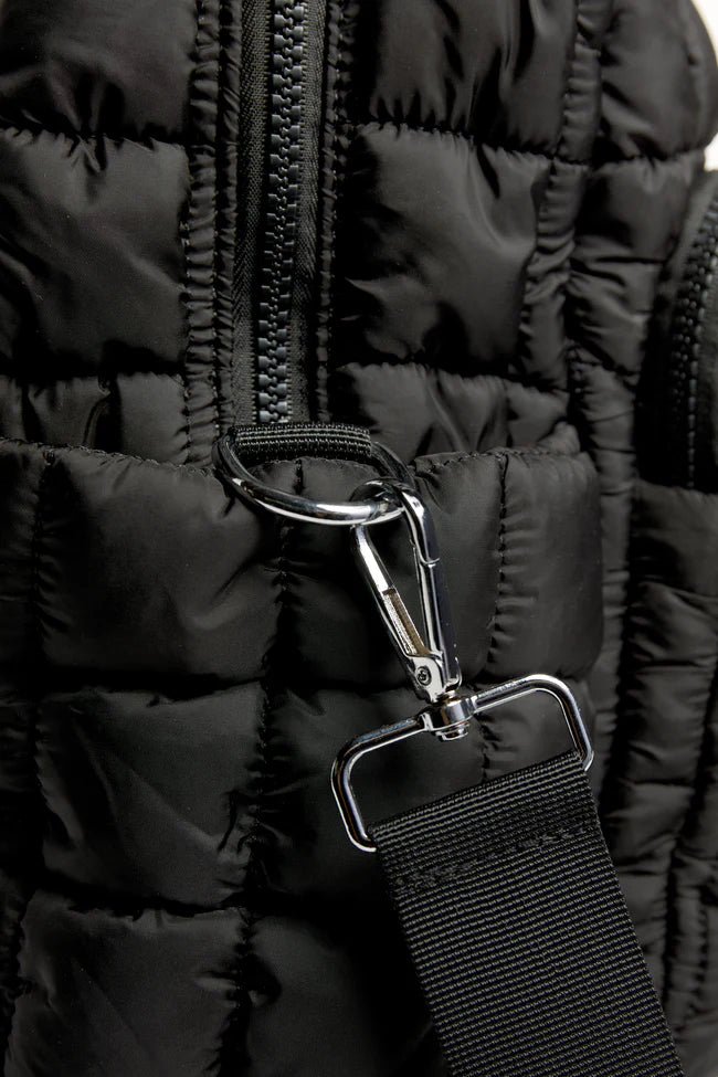 Haylie Black Quilted Weekender Bag