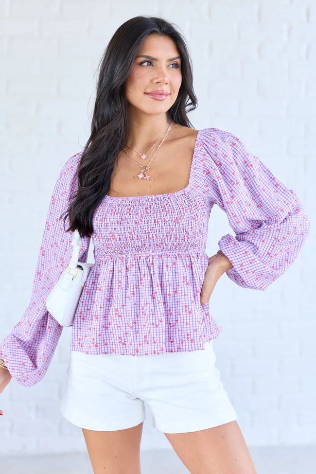Darling Days Pink Floral And Gingham Top