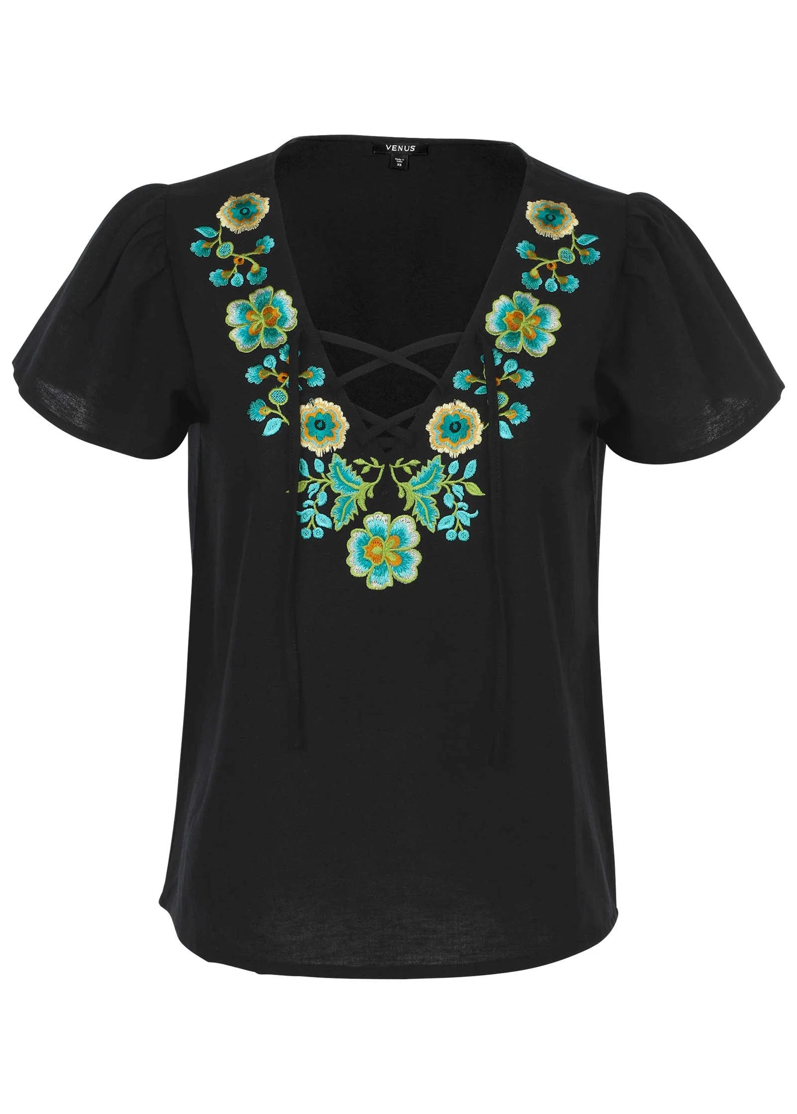 Embroidered Blouse Jet Black