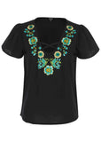 Embroidered Blouse Jet Black