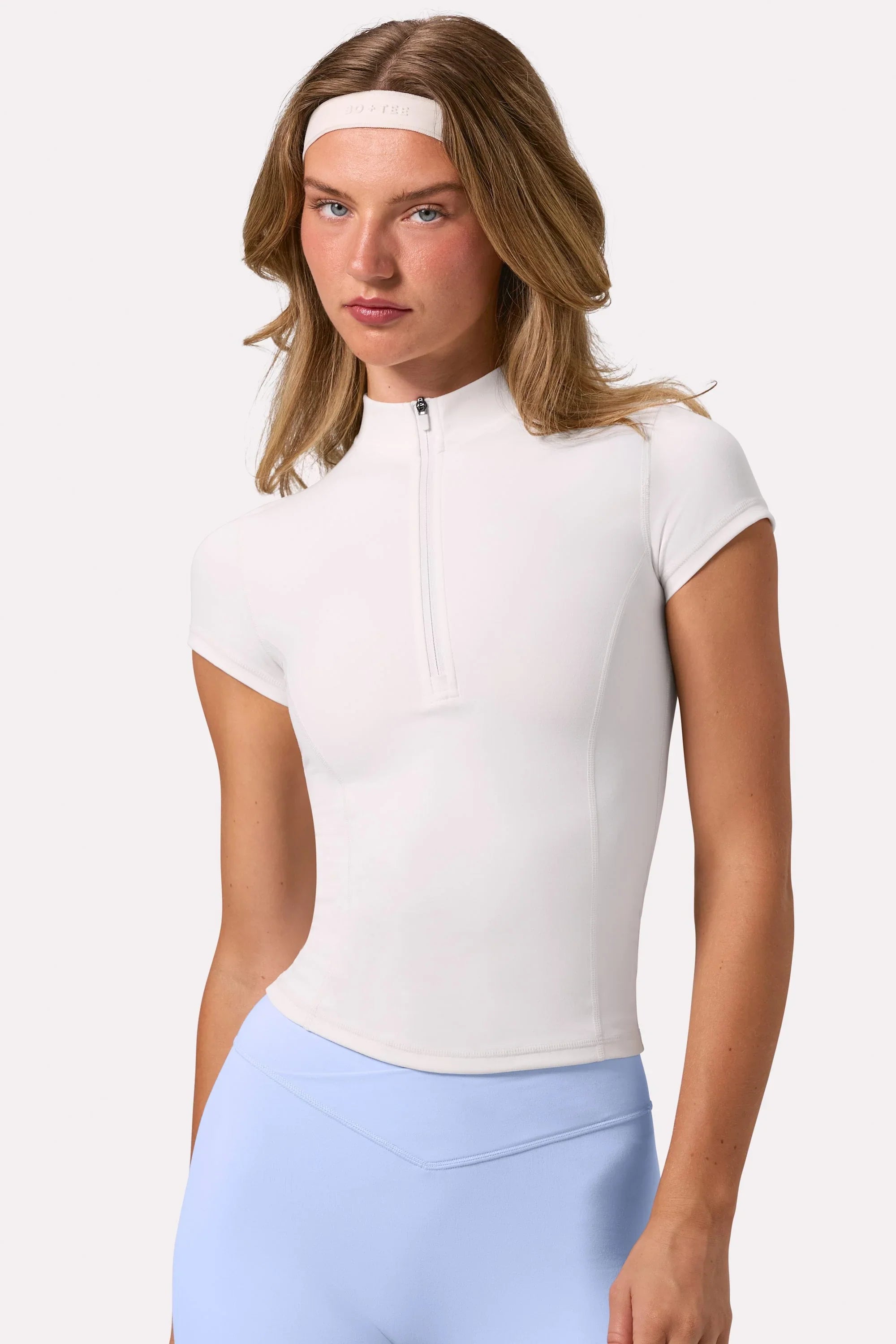 Soft Active Quarter Zip Top in Coconut