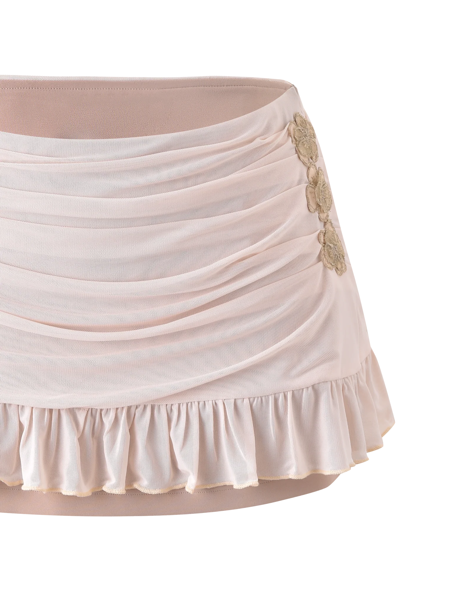TERESE FLORAL APPLIQUE SKIRT TAN