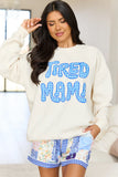 Tired Mama Cream Graphic Sweatshirt
