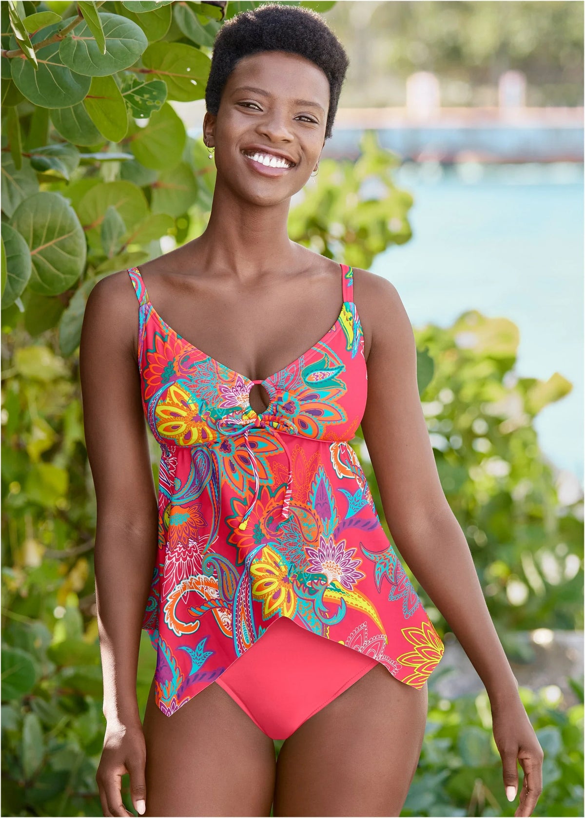 Sharkbite Hem Tankini Top Festive Occasion