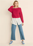 Slub Crew Sweater Red