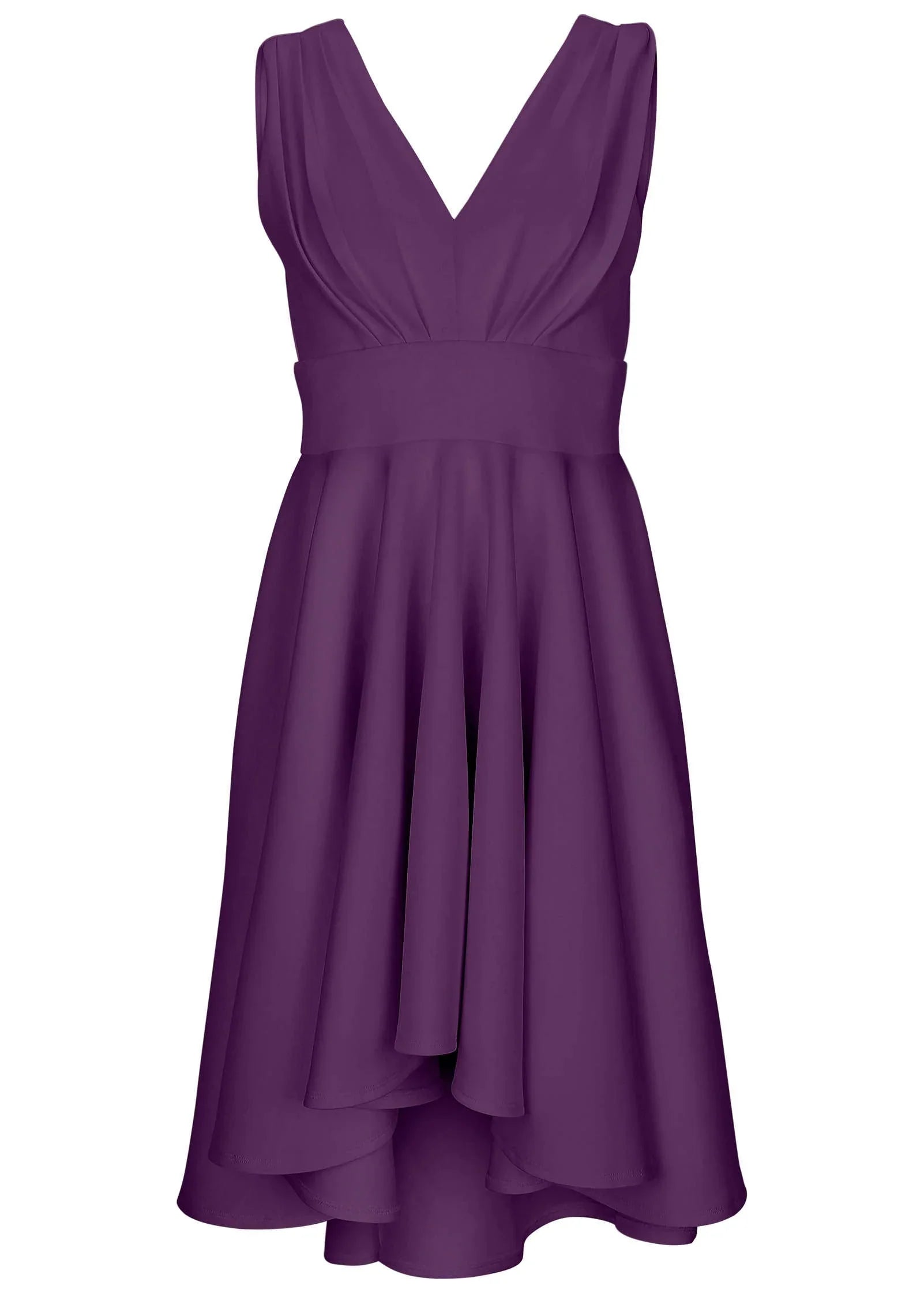 Ruffle High Low Dress Purple