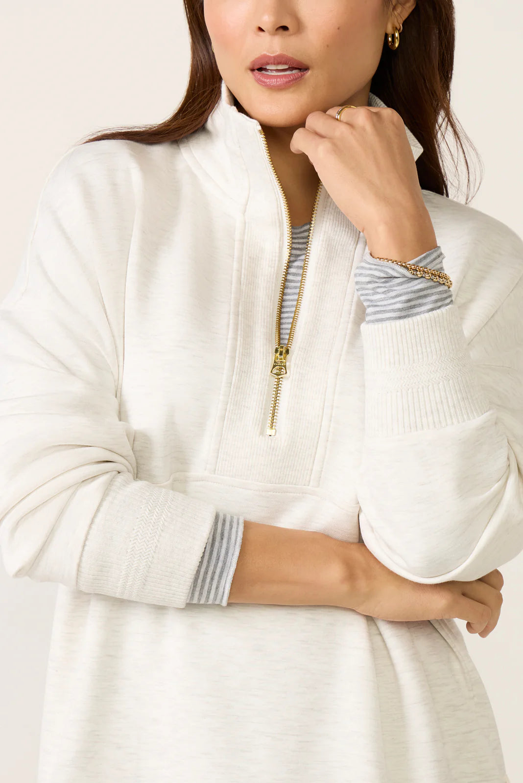 Molly Half Zip Longline Sweat
