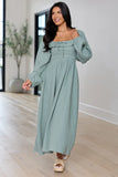 Elaine Sage Smocked Top Maxi Dress