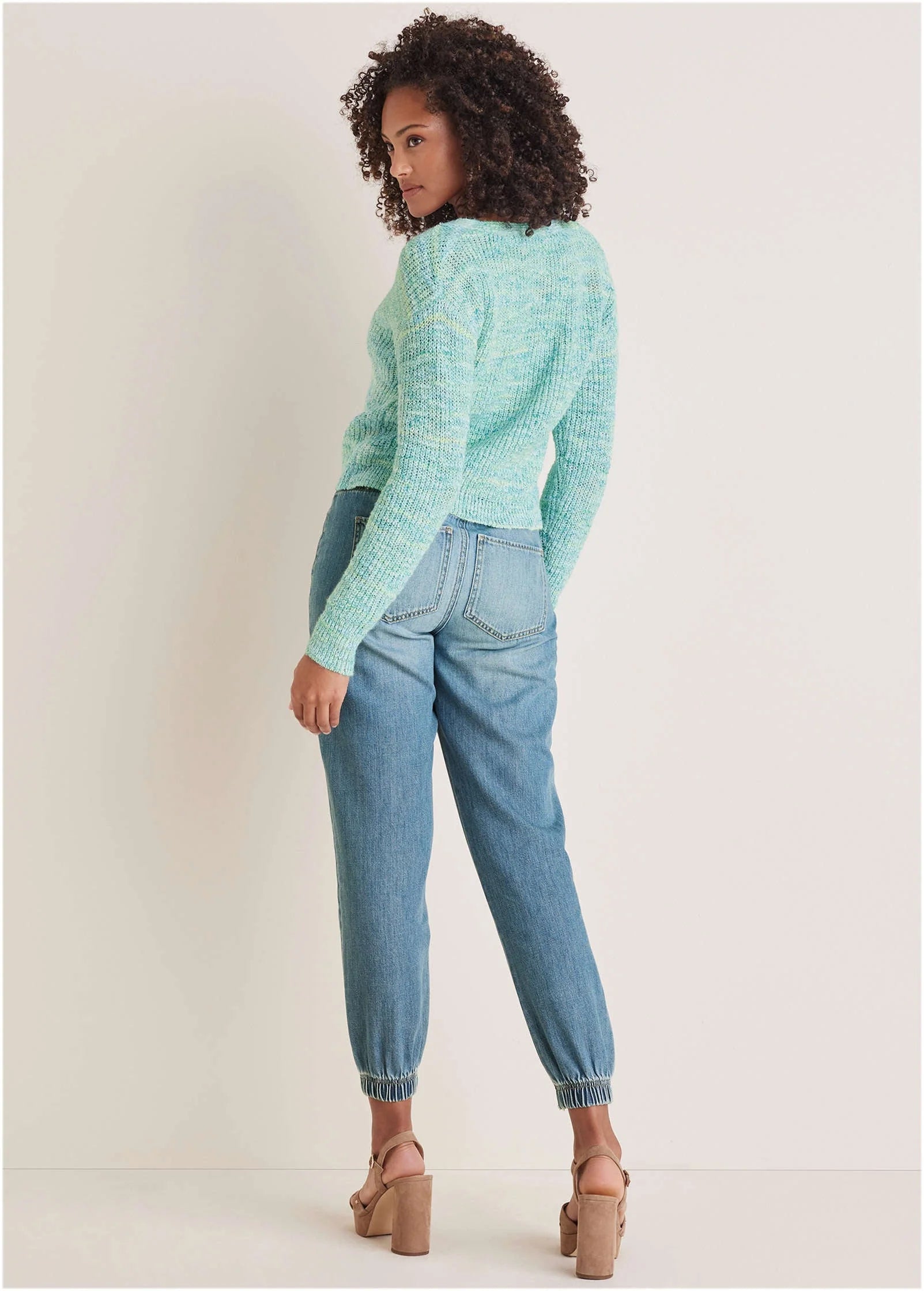 Spacedye V Neck Sweater Blue Multi
