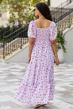 Aurora Lavender Smocked Top Maxi Dress