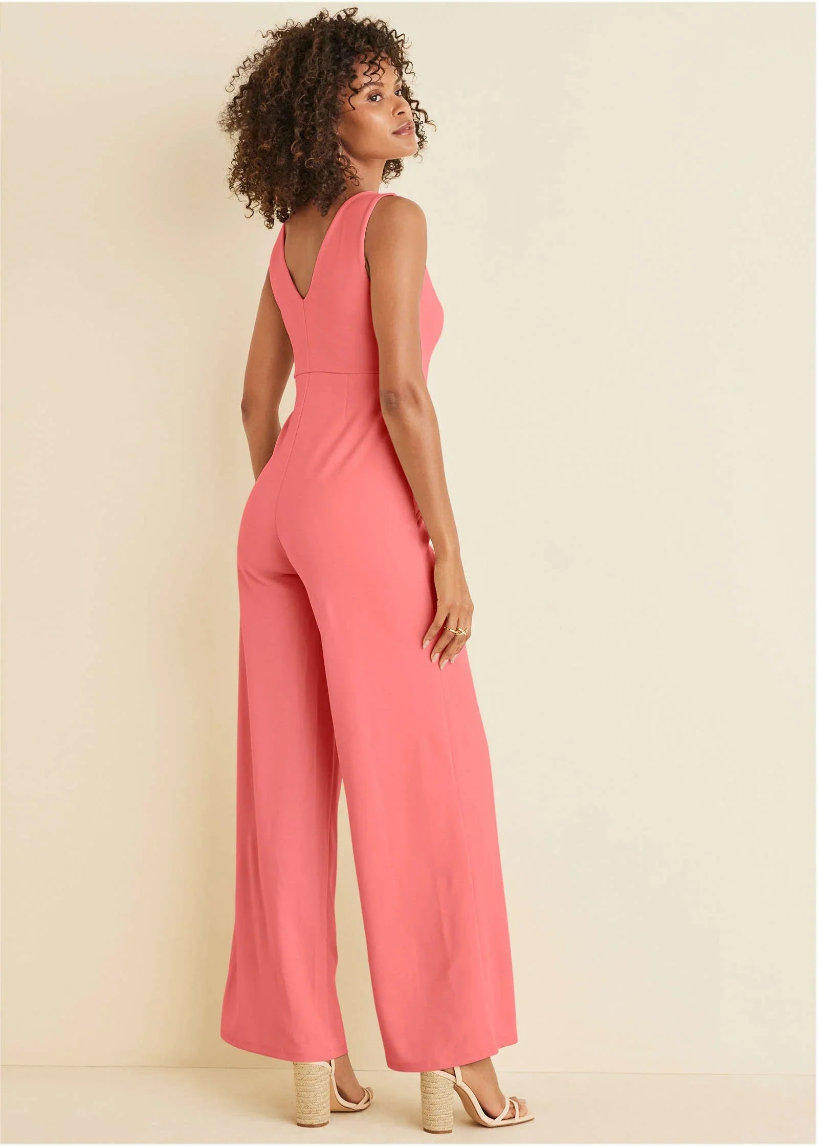 Wide Leg Jumpsuit Coral