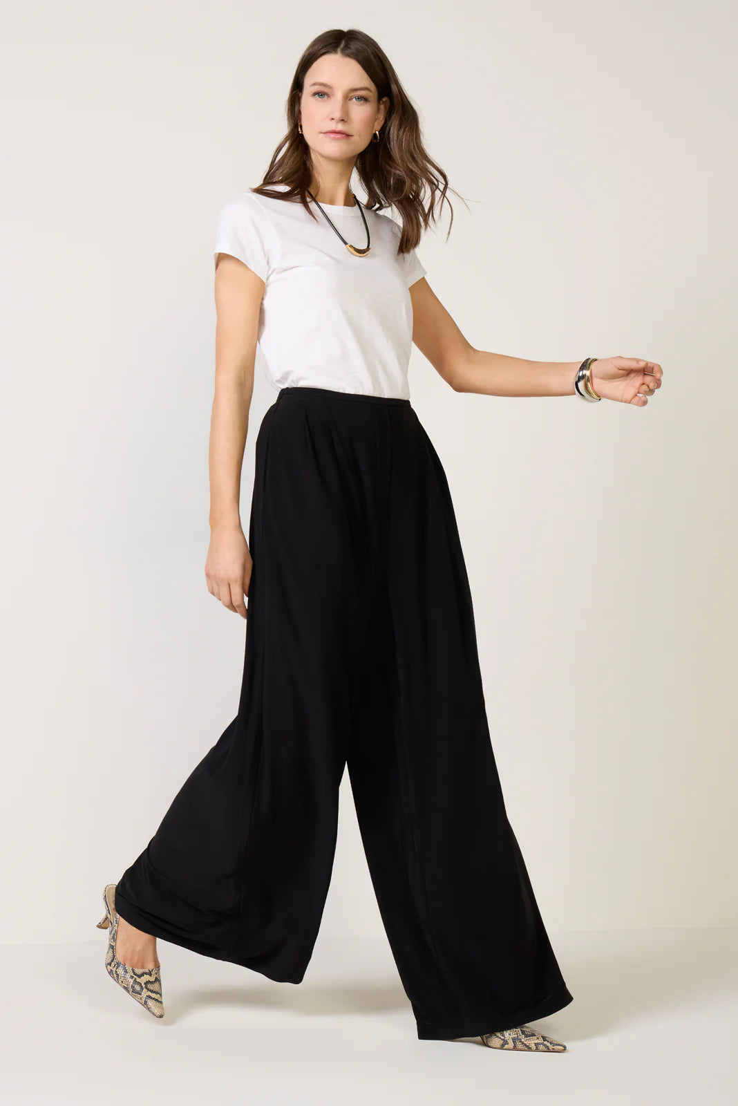 Pleated Wide Leg Pant
