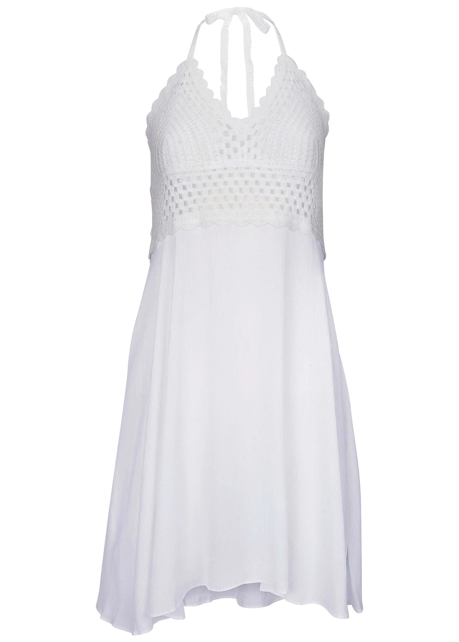 Crochet Top Cover Up Dress White