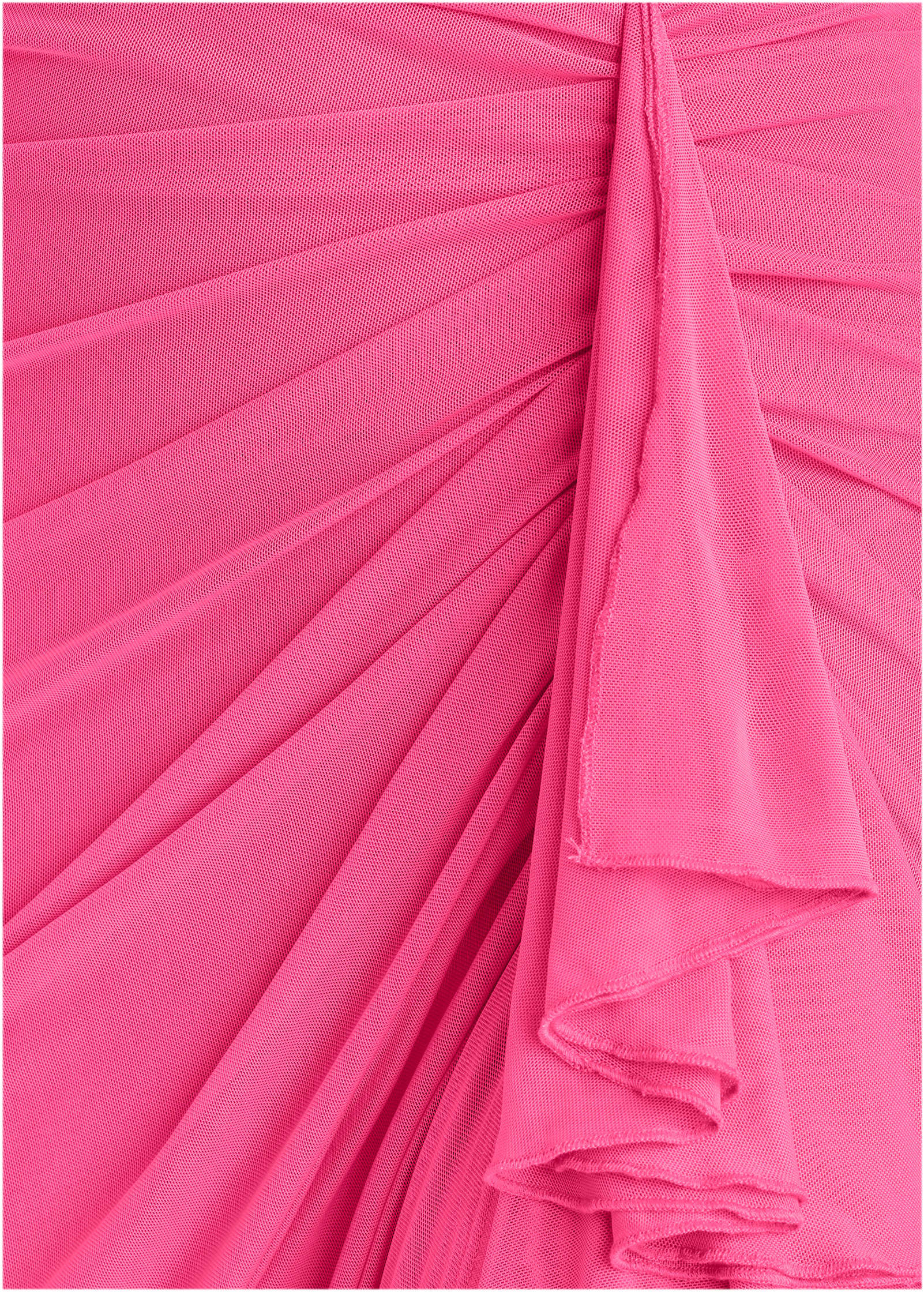 Side Ruffle Mesh Maxi Pink