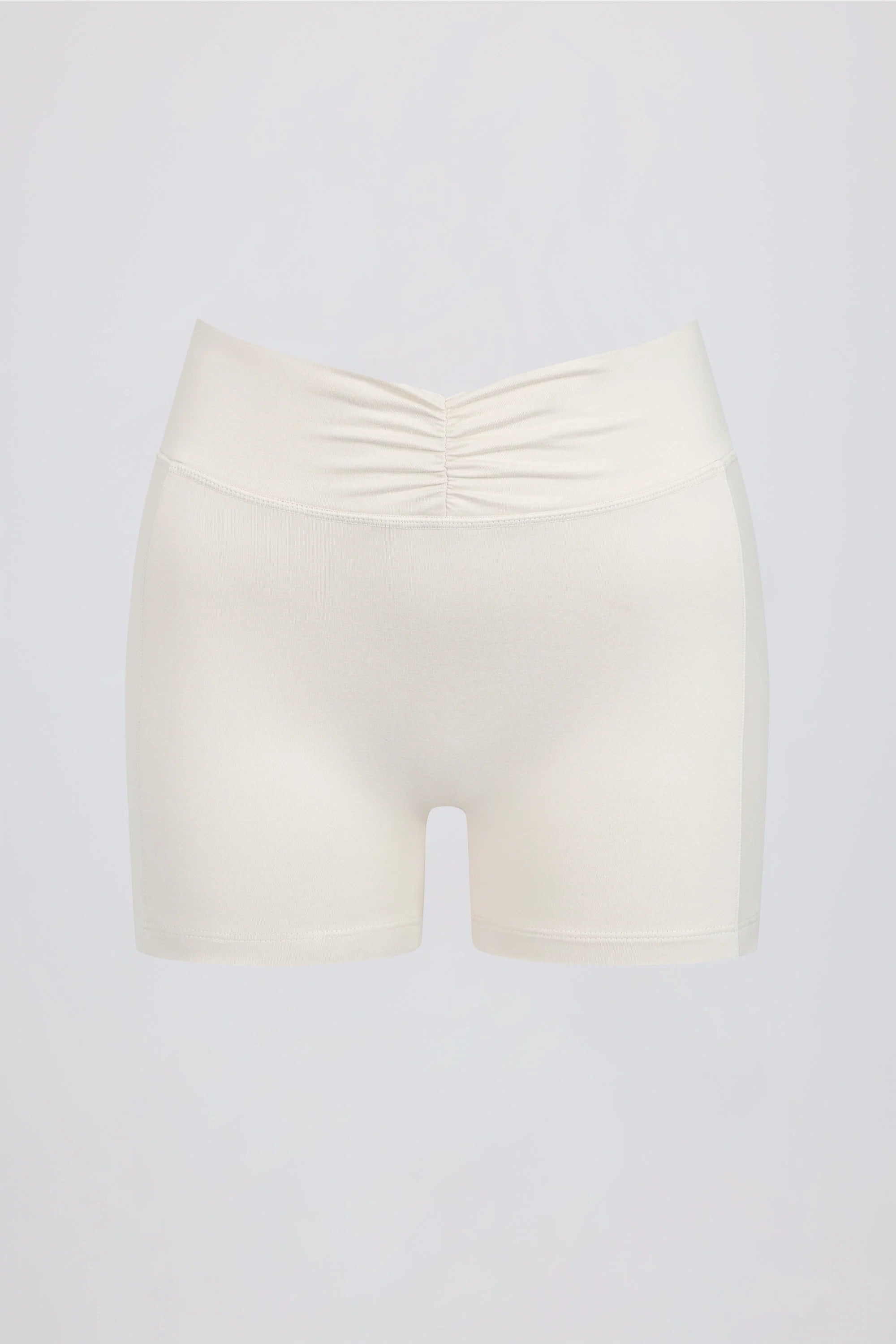 Ruched Mini Shorts in Vanilla