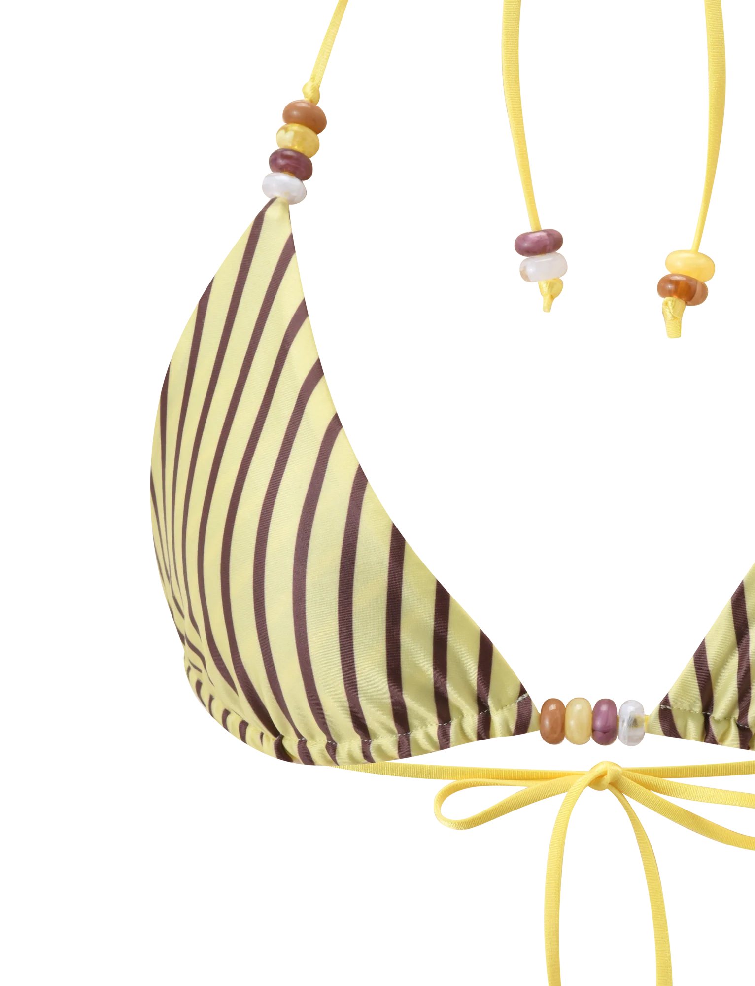 FINLEA REVERSIBLE BIKINI TOP BROWN AND YELLOW STRIPE