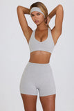 Soft Active Mini Shorts in Grey Marl