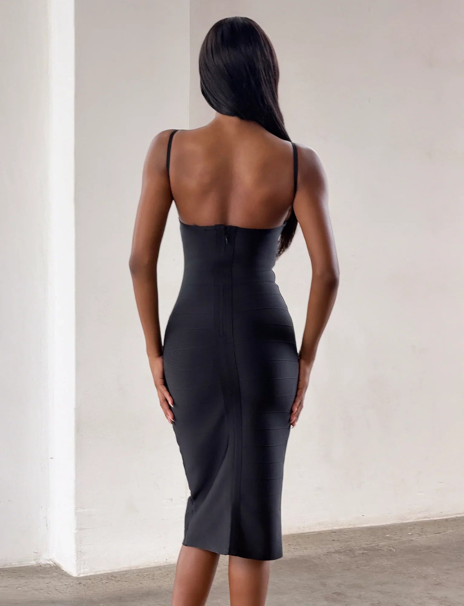 MIDORI MIDI BANDAGE DRESS BLACK