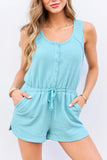 Casual Charm Blue Button Front Romper