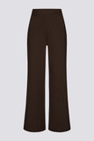 Ribbed Knit Wide Leg Joggers in Pecan