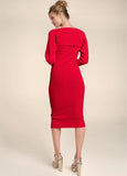 Sweater Dress With Shrug Red