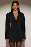 Single Breasted Blazer Mini Dress in Black