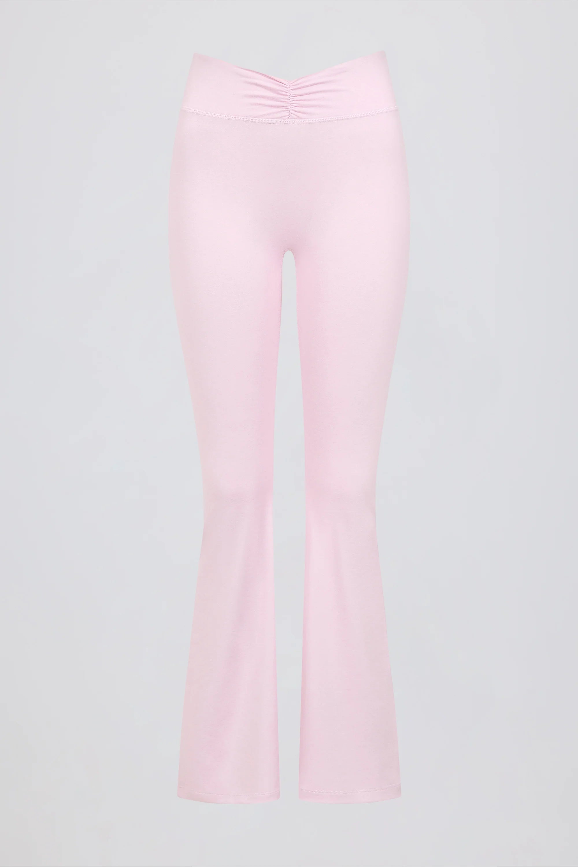 Brushed Jersey Ruched Flared Trousers in Bloom