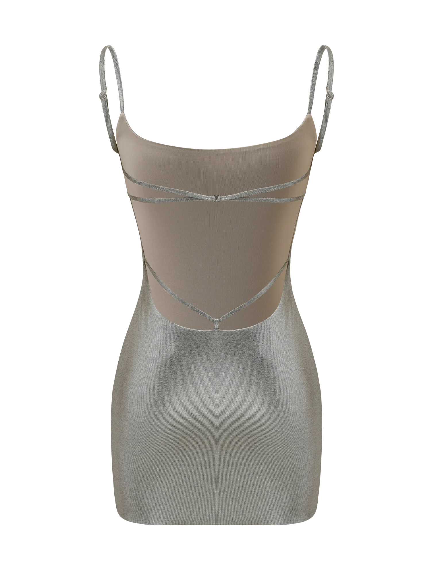 MINERVA MINI DRESS 20 LIQUID SILVER