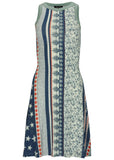 Printed Fit And Flare Dress Americana Floral Star