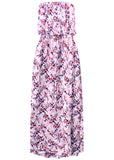 Strapless Maxi Dress Pink Purple
