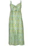 Bow Detail Maxi Dress Balanced Floral Tile