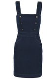 Denim Button Mini Dress Dark Rinse Wash