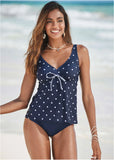 Dot Tankini Top Set Striped Polka Dot