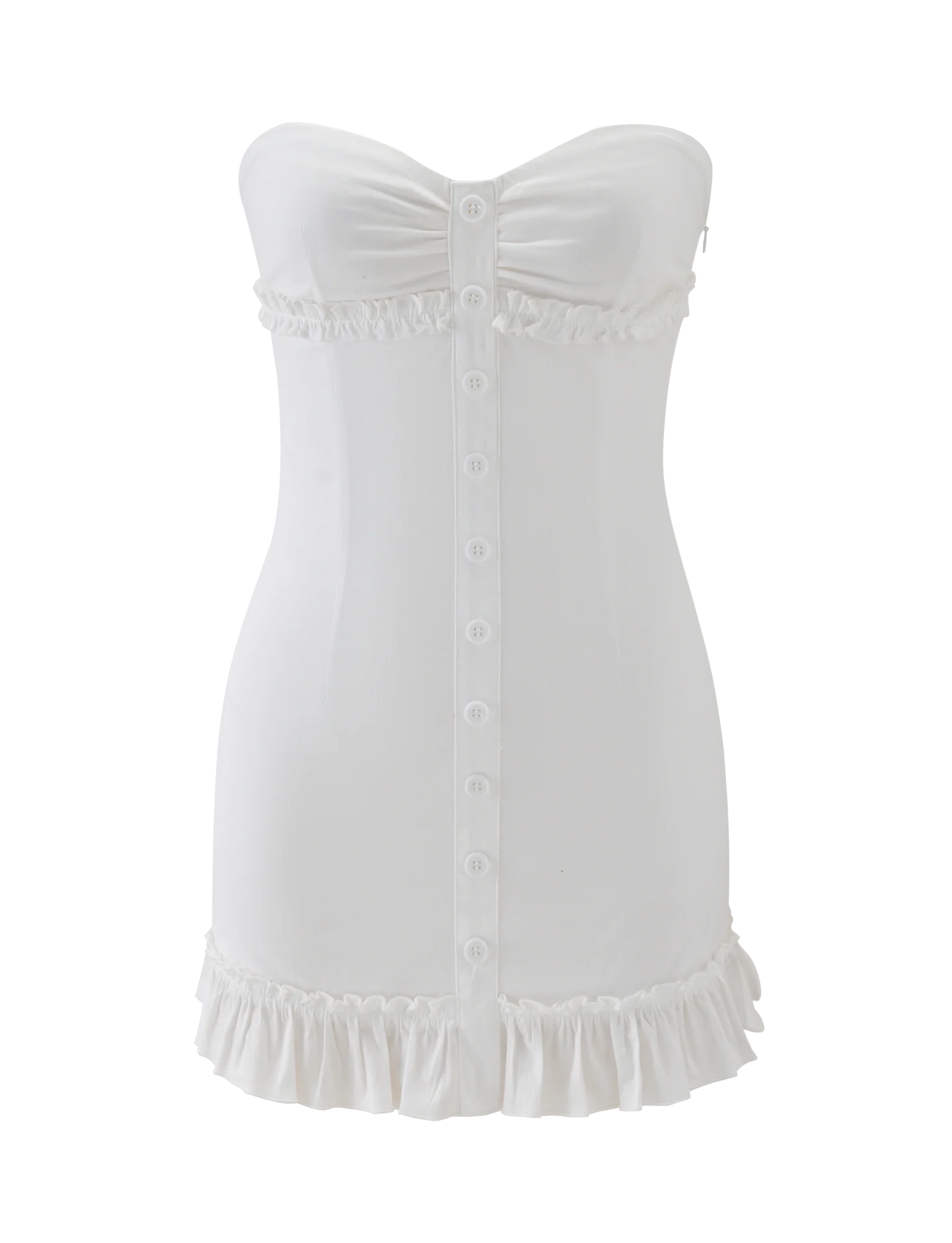 KITTIE STRAPLESS DRESS WHITE