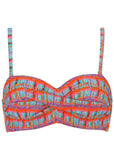 Lurex Rib Amalfi Bandeau Top Tweedy Plaid