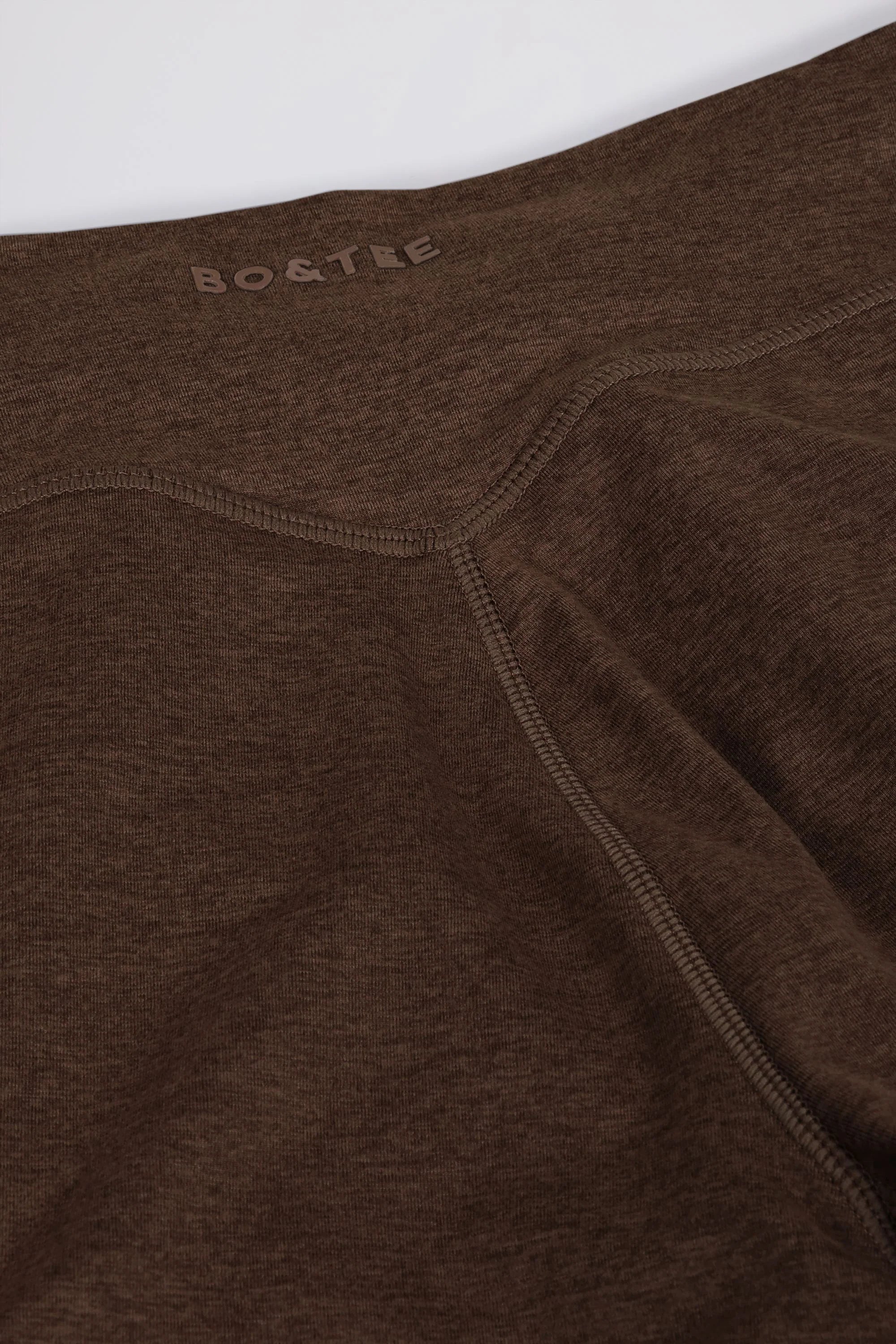 Brushed Jersey Ruched Mid Rise Leggings in Pecan Marl