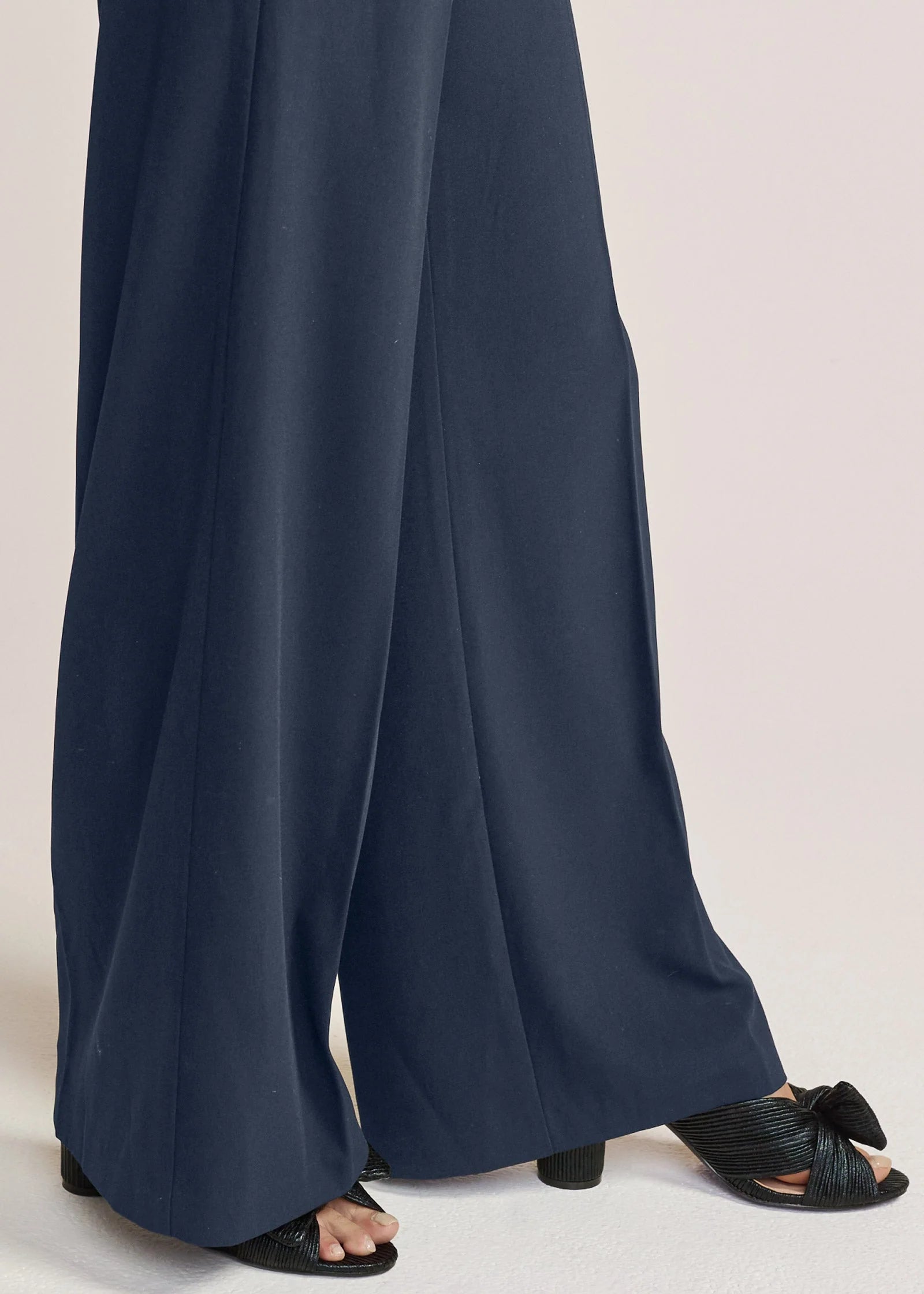 High Rise Wide Leg Trousers Navy